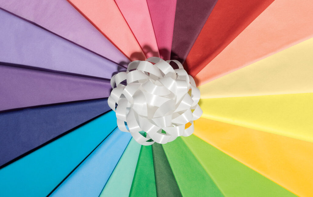 Photo of ribbon and tissue paper